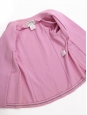 Veste de tailleur manches courtes en tweed de laine mauve rosé à boutons siglés CC argent Prix boutique 5000€ Taille 38