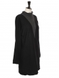 Long sleeves high neckline black and grey cashmere wool dress Retail price €1600 Size 36/38
