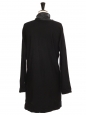 Long sleeves high neckline black and grey cashmere wool dress Retail price €1600 Size 36/38