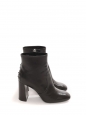 Square toe black leather high heel ankle boots Retail price €800 Size 36.5