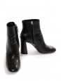 Square toe black leather high heel ankle boots Retail price €800 Size 36.5
