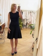 Midi length fit and flare black virgin wool dress Retail price €1300 Size 36