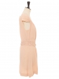 Short, draped, fit and flare powder pink crepe dress Retail price €1600 Size 38/40