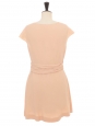 Short, draped, fit and flare powder pink crepe dress Retail price €1600 Size 38/40
