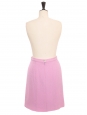 Jupe droite taille haute en tweed de laine rose mauve Prix boutique 3800€ Taille 36