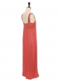 Robe longue en soie et jersey rose pivoine bretelles brodées cristal Prix boutique 2400€ Taille XS