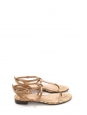 Bronze gold leather flat sandals with ankle strap Retail price €600 Size 37