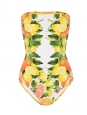 Mesh-trimmed citrus printed bandeau swimsuit NEW Retail price €220 Size 36/38