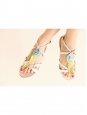 Gold multicolor metallic leather and glitter flat PARROT sandals Retail price €550 Size 39.5