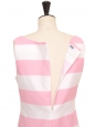 Robe à bretelles larges décolleté rond en coton à rayures rose et blanc Prix boutique 420€ Taille 38