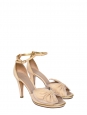 "Terry" nude and gold leather sandals Retail price €495 Size 37.5