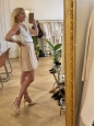 Pink beige silk tweed pleated shorts Retail price €590 Size 38
