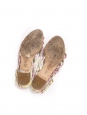 Light yellow and pink flower print patent leather flat sandals Retail price €350 Size 37.5