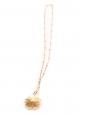 Gold plated flower pendant necklace with gold chain