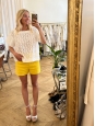 CHLOE Short taille haute à poche en tweed jaune vif Prix boutique 590€ Taille 38