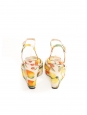 Sandales compensées à plateforme citron jaune, orange et cerise Prix boutique 575€ Taille 37