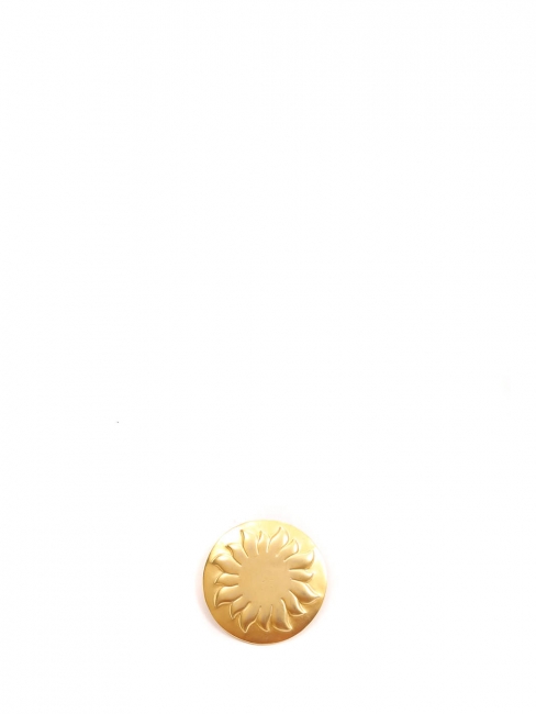 Gold brass sun brooch
