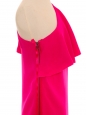 Fuschia pink draped Grecian one shoulder cocktail maxi dress Retail price €1550 Size 34