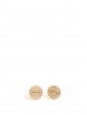 Gold sun round earrings for pierced ears