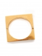 Square gold brass and white enamel cuff bracelet Retail price €320 Size S