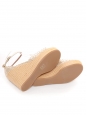 Sandales compensées HARP en cuir fleuri doré Prix boutique $545 Taille 38,5