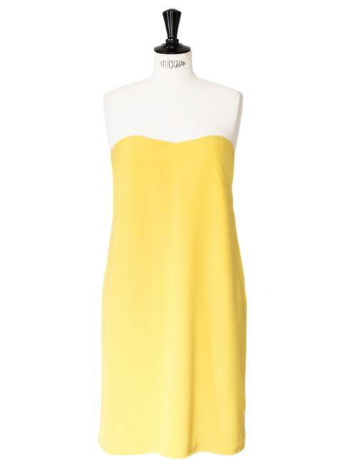 Sunny yellow bustier sleeveless dress Retail price €350 Size XS