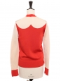 Beige pink and red stretch knit graphic print sweater Retail price price 570€ Size XS