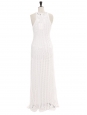 Radiant white crochet lace sleeveless maxi dress Retail price 1700€ Size 36
