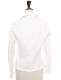 White stretch cotton jacket with beige buttons Retail over 1000€ Size 36