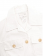 Veste en coton blanc boutons style corne beige Prix boutique 1000€ Taille 36