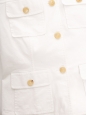 White stretch cotton jacket with beige buttons Retail over 1000€ Size 36