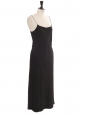Robe longue slip dress à fines bretelles en satin noir Prix boutique 300€ Taille 36
