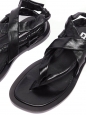 Black leather flat gladiator sandals NEW  Retail Price 595€ Size 40