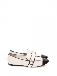 Black and white bicolor leather loafers with CC signature Retail price €800 Size 36