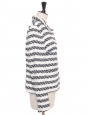 Veste blazer en tweed à rayures blanches et bleu marine Prix boutique 900€ Taille 42