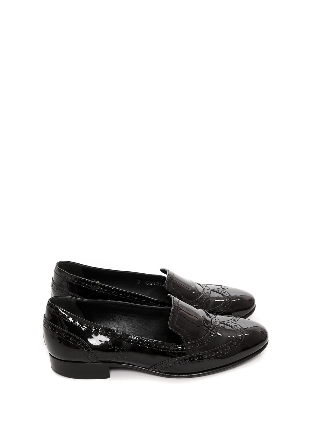 Boutique CHANEL Black patent leather loafers with punching details Retail  price €800 Size 