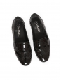 Black patent leather loafers with punching details Retail price €800 Size 36.5