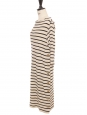 Robe marinière à détails boutons dorés écru rayé bleu marine Px boutique 850€ Taille L