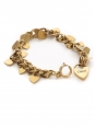 Gold plated brass chain bracelet with heart shaped charms Retail price €450