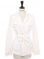 White cotton belted saharienne jacket Retail price €350 Size M