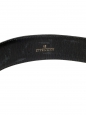 Blue grey textured leather belt with signature gold brass buckle Retail price €295 Size 75
