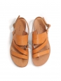 Sandales plates à brides en cuir camel Prix boutique 550€ Taille 37