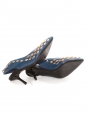 GOLD RUSH blue python and gold silver studs leather pumps Retail price €1410 Size 37