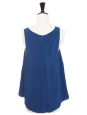 ICONIC Peacock blue silk crepe tank top Retail price €390 Size 38/40