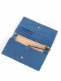 Ocean blue textured leather fold-over clutch wallet Retail price €360