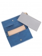 Portefeuille clutch fold-over en cuir grainé bleu océan Px boutique 360€