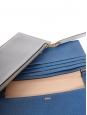Ocean blue textured leather fold-over clutch wallet Retail price €360