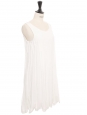 Ivory white silk crepe pleated cocktail or bridal dress Retail price €2000 Size 34 