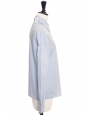 Long sleeves light blue cotton shirt with black cat patch Retail price $895 Size 38
