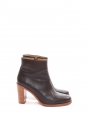Dark brown leather CHIC ankle heel boots Retail price 360€ Size 40